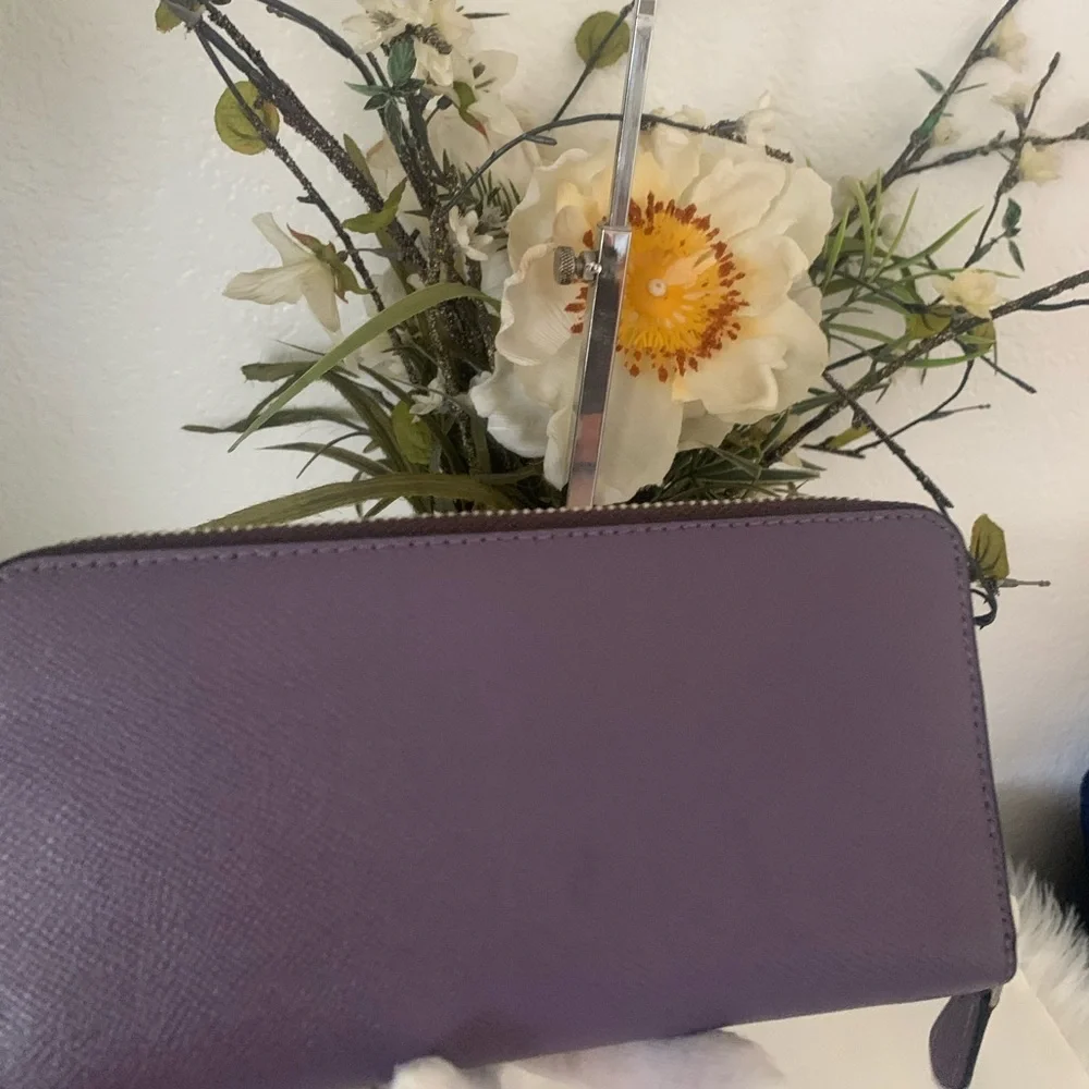 Coach Accordion Zip Around Lavender Wallet